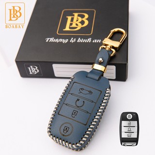Bao Da Chìa Khóa Ô TÔ KIA Seltos, Sonet 21- 23 Caren 23 (4 nút bấm) Da bò thật hàng cao cấp bảo hành 2 năm nhiều màu sắc
