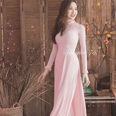 S240 1926 Áo only - Áo dài thiết kế chiffon 4 tà đính kết màu trắng main image 0