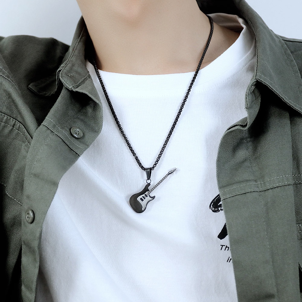 Dây chuyền nam unisex titan mặt hình cây đàn không gỉ MN09 BY ACCESSORIES