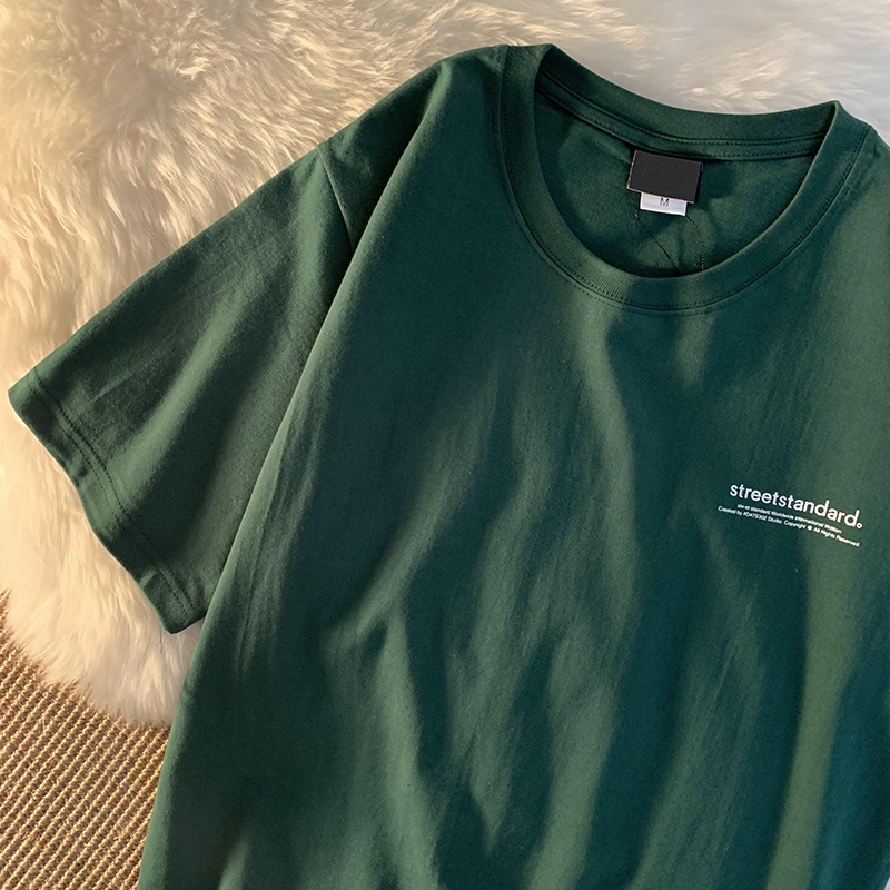 Áo Thun Tee Nam Tay Lỡ HappyFamily Màu Xanh Rêu Hot Trend In Góc Streetstandard Cotton 100 Cao Cấp