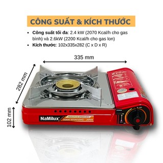 Bếp Gas 2 Chiều NaMilux NH-P2915PS│Sử Dụng Được Bình Gas Mini Và Bình Gas Lớn│Van Ngắt Gas An Toàn 2 Cấp│Hàng Chính Hãng