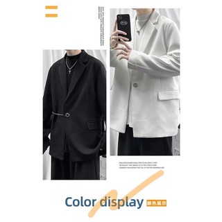 ÁO KHOÁC BlAZER NAM NỮ-ÁO KHOÁC VEST T-A-N THỜI TRANG UNISEX PHONG CÁCH HÀN QUỐC AV020 ĐEN VÀ TRẮNG KEM (kèm phụ kiện)
