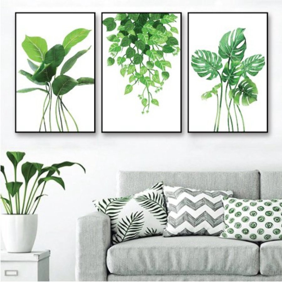 Bộ 3 tranh tráng gương treo tường Lala trang trí nhà cửa kèm khung tranh cao cấp kèm đinh 3 chân đa năng