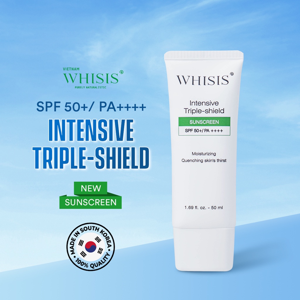Ảnh COMBO 2 Kem Chống Nắng Làm Dịu Da Đa Chức Năng WHISIS Intensive Triple-Shield Sunscreen (SPF 50+/ PA++++) 50ml 1