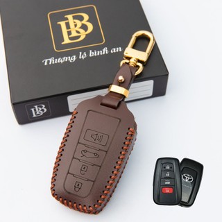 Bao Da Chìa Khóa Ô Tô TOYOTA Camry 19-24, Altis 22-24, Cross 23-24 loại 4 nút da bò thật bảo vệ khoá hàng chính hãng bb