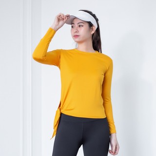 Áo thể thao Gladimax YG Pro Woman dài tay vạt chéo thắt nơ, chất thun 4 chiều hỗ trợ tập yoga