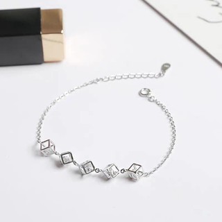 lắc tay hộp vuông , dáng baxic xinh đẹp , bạc 925 sáng - jena sliver