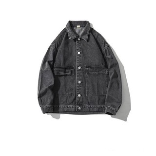 Áo Khoác Jeans Túi Hộp From Rộng Màu Xanh Và Xám, Áo Bò Phong Cách Hàn Quốc Thời Trang Unisex