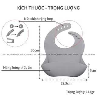 Yếm ăn dặm làm bằng silicon dành cho bé thiết kế mềm có thể gấp lại