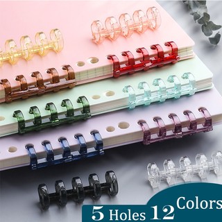 Bộ 2 Tấm Bọc Sách Bằng Nhựa PP Trong Suốt Nhiều Màu Có Vòng Nhẫn Thay Thế Khổ A4 A5 B5