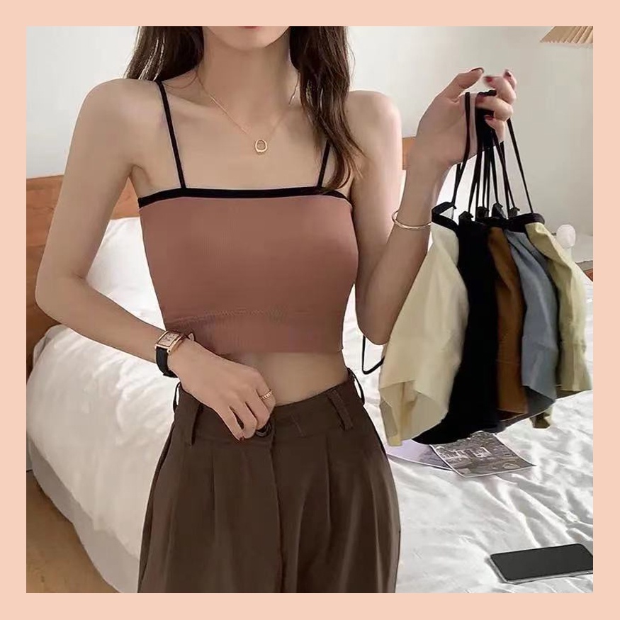 Áo Bra Hai Dây UNDERCOOL Thun Có Mút Đệm Ngực Gam Màu Pastel Nhẹ Nhàng AB18