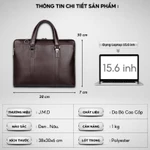 Cặp Văn Phòng - Cặp Da Công Sở Cao Cấp J.M.D ,Chất liệu Da Bò Thật ,Đựng Laptop 14inh,Chống nước,Vệ sinh dễ dàng- 𝑰𝑩𝑨𝑮 — ảnh 3
