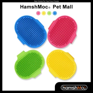 HamshMoc Massage Nhẹ Nhàng Cho Thú Cưng Lược Cao Su Mềm Cho Chó Bàn Chải Chải Chải Lông Tay Cầm Vòng Có Thể Điều Chỉnh Cho Chó Dài Tóc Ngắn Chó Mèo