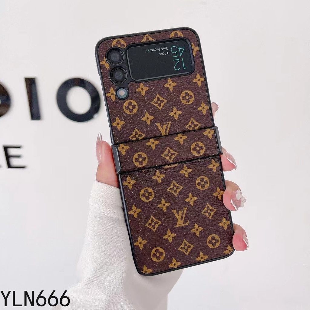 Ốp Điện Thoại Gấp Da PU Sang Trọng Thời Trang Cho Samsung Galaxy Z Flip 7 7FE 6 5 4 3 Cho Z Flip7 Classic Thiết Kế Bao Gồm Tất Cả Ốp Điện Thoại Chống Sốc