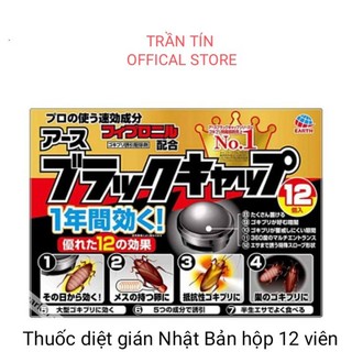 DIỆT GIÁN CHÍNH HÃNG- Hộp thuốc diệt gián 12 viên Nhật bản , Thuốc giệt gián Nhật Bản Cao Cấp  - THUỐC DIỆT GIÁN 12 viên