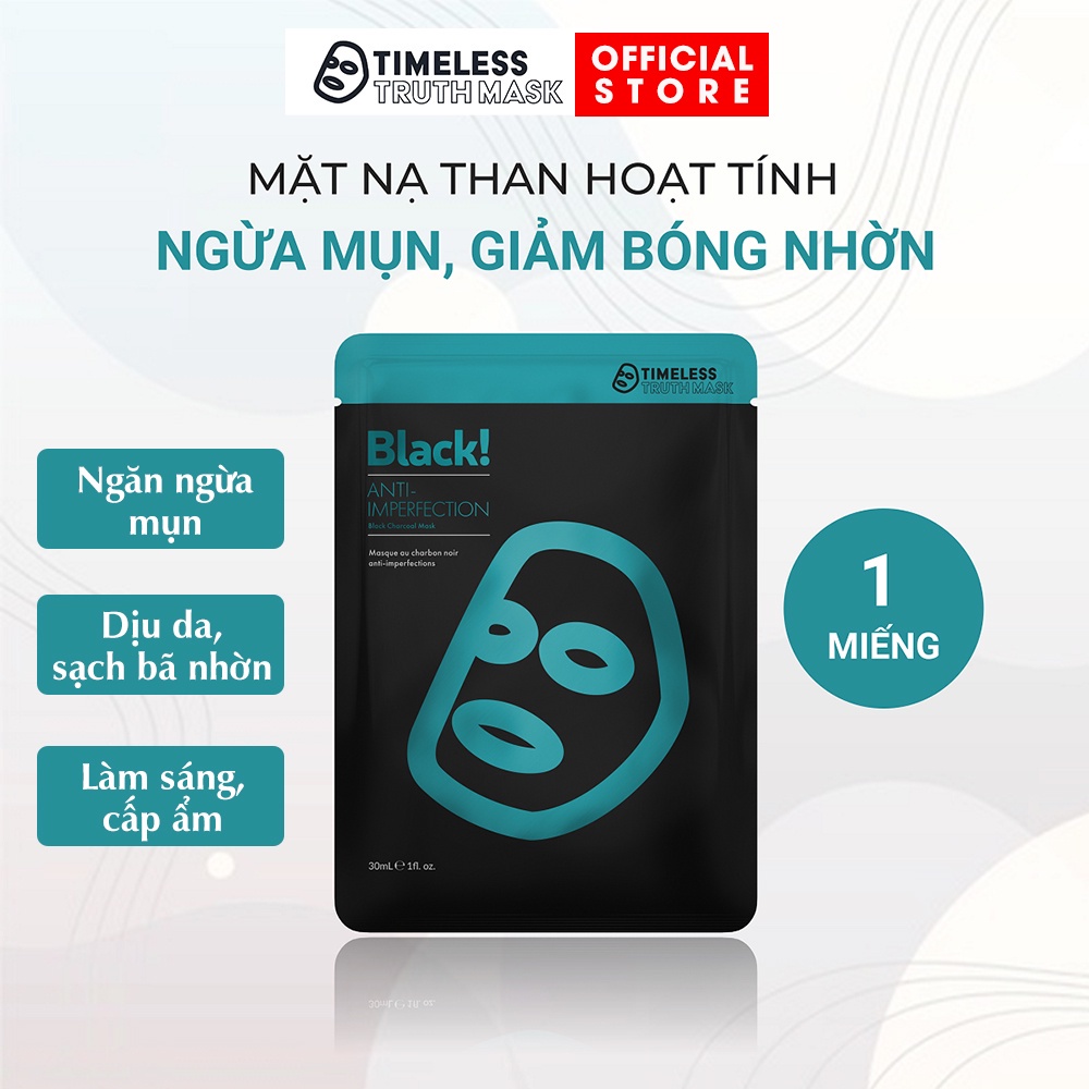 Ảnh Mặt nạ than hoạt tính ngừa mụn, giảm nhờn Timeless Truth Mask - Anti Imperfection (30ml/miếng) 1