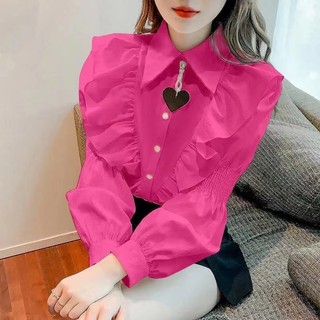 Áo Sơ Mi Tay Dài Dáng Ôm Phong Cách Hàn Quốc Thời Trang Cho Nữ