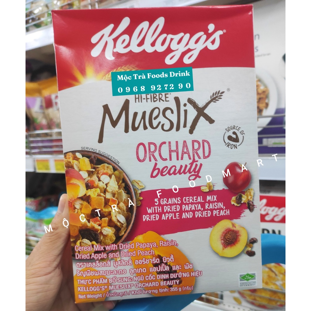 Bánh Ngũ Cốc Dinh Dưỡng Mueslix Thực Phẩm Bổ Sung hiệu Kelloggs Orchard Beauty 355 Gram Shopee