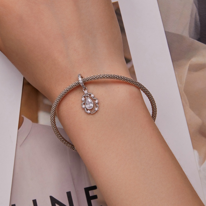 Bamoer Mặt Vòng cổ Bạc 925 Đính Đá Zircon Tự Làm Trang Sức Vòng Tay Và Vòng cổ