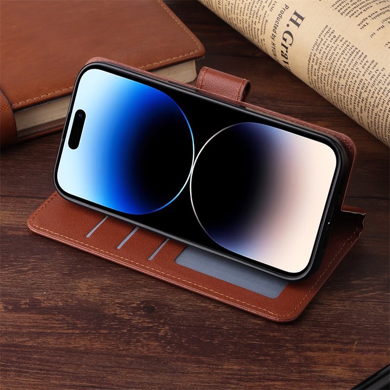 Dành Cho Iphone X Xs Xr 14 Plus Pro Max Ví Da Đứng Đựng Thẻ Flip Case Full Cover