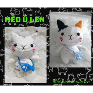 Mèo ú len - Handmade len - Amigurumi - Crochet (tặng thêm một túi đeo chéo cho mèo)