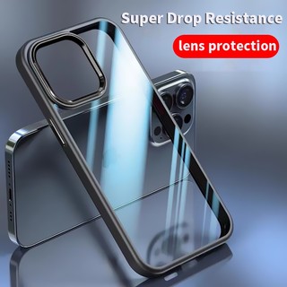 Ốp Điện Thoại Armor Cứng Viền Kim Loại Chống Sốc Màu Kẹo Trong Suốt Sang Trọng Cho iPhone 13 12 11 Pro Max X XR XS 7 8 Plus SE2