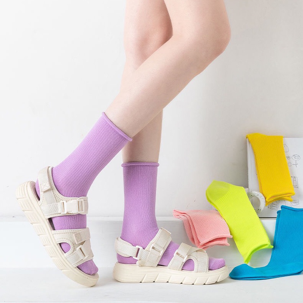 Tất vớ cổ cao nam nữ chất liệu cotton, phong cách Hàn Quốc trẻ trung - Ekiu Shop