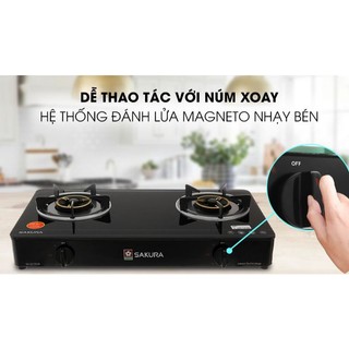 Bếp ga Sakura SA-2375GB-Chính hãng trưng bày-Mặt bếp: Kính cường lực Đầu đốt:Đầu đốt tiết kiệm gas