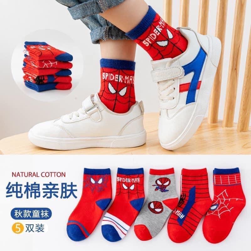 [NGÔ KHOAI MỲ] Set 5 đôi tất siêu anh hùng cho bé