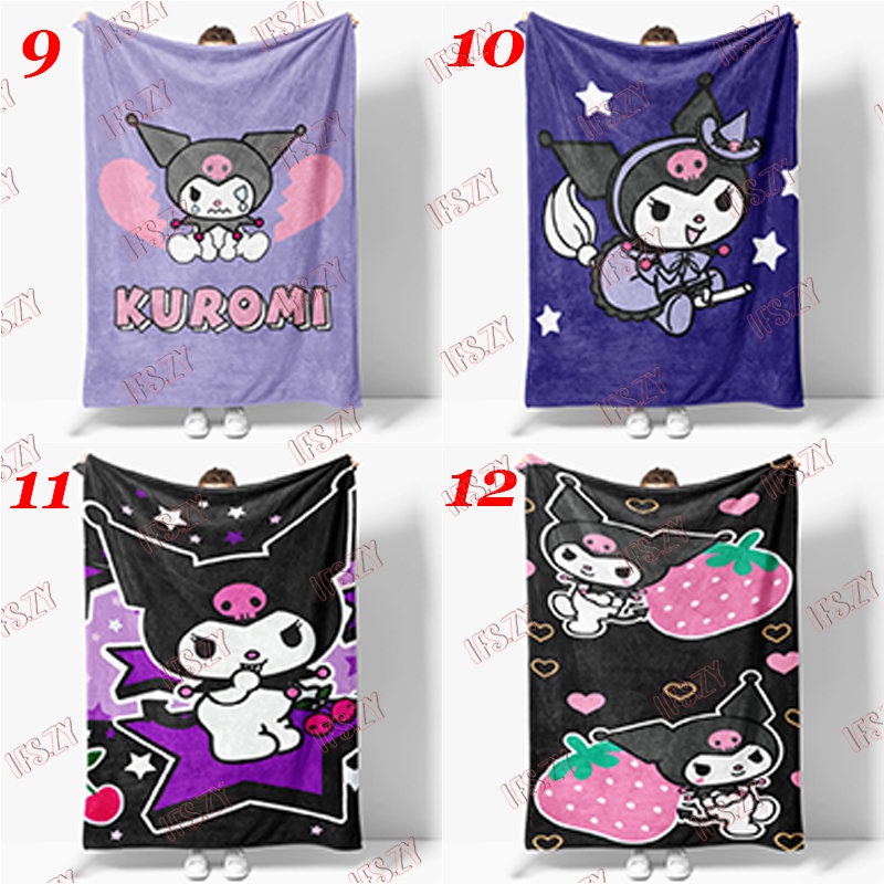 Chăn Bông Mềm Mại 4 Kích Thước In Nhân Vật Hoạt Hình kuromi Dễ Thương