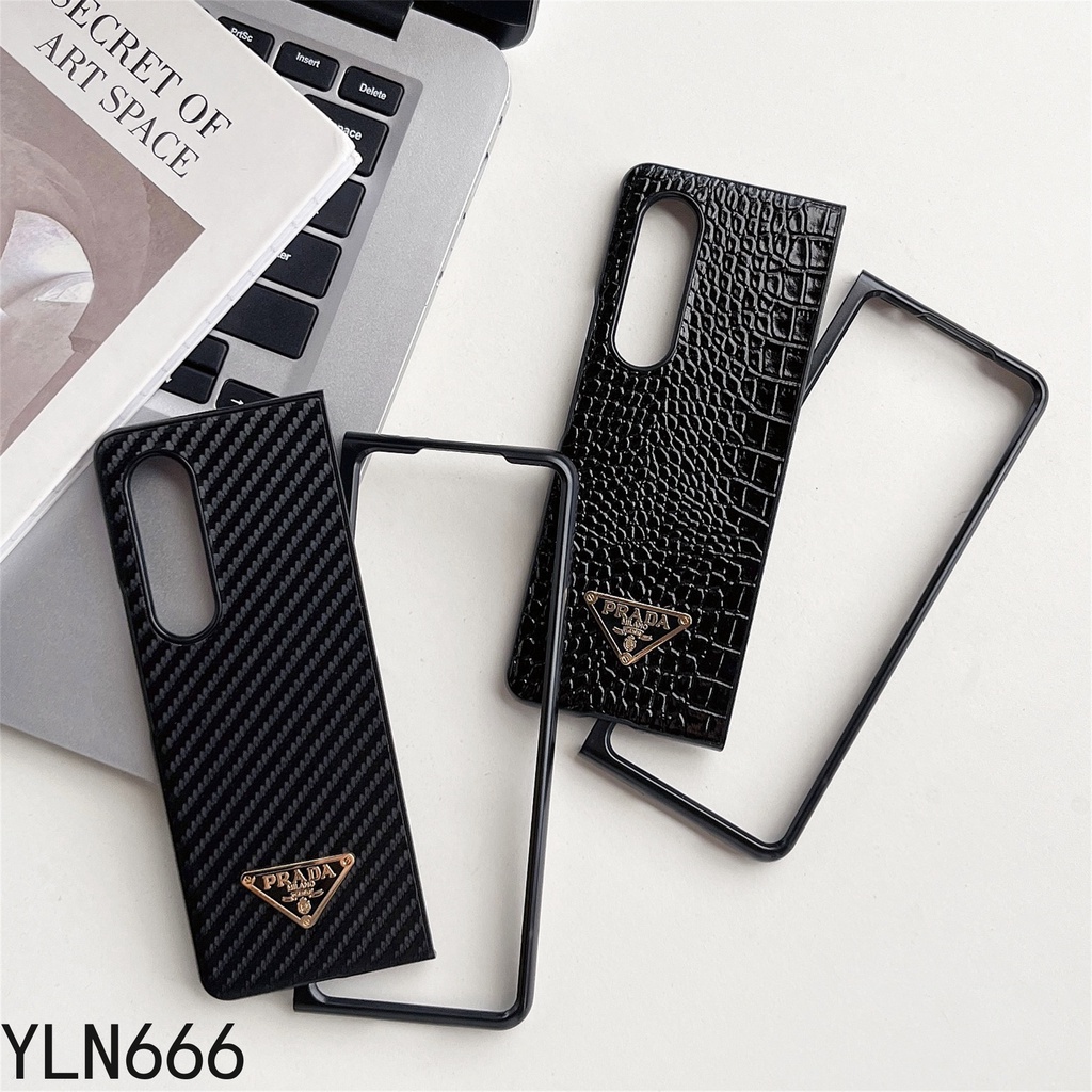 Ốp Điện Thoại Cao Cấp Sang Trọng Cho Samsung Galaxy Z Fold 6 5 4 3 2 Vải Ốp Điện Thoại Cổ Điển Cho Z Fold6 Vintage Thiết Kế Da Sang Trọng Gấp Lưng Chống Sốc Vỏ Điện Thoại Bảo Vệ