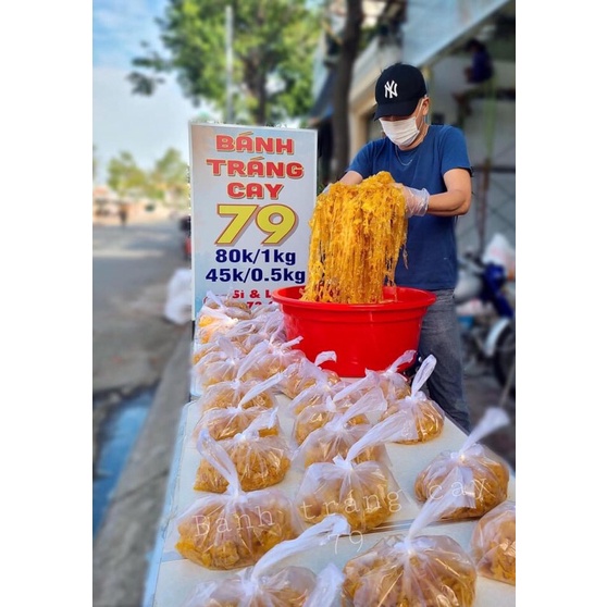 Đặc sản Long An- 500gr-Bánh tráng sa tế cay 79 Long An( chính gốc 79-Long An)