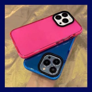 Ốp điện thoại bảo vệ trong suốt màu huỳnh quang thời trang cho iPhone 17 Pro Max 16 15 14 13 12 11 Vỏ mềm bảo vệ chống sốc