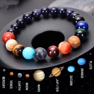 Vòng Tay Chuỗi Hạt Đá Chakra Thiên Nhiên Hệ Mặt Trời Galaxy Thời Trang Cho Nam Và Nữ
