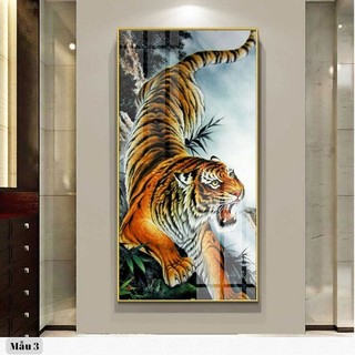 Tranh Tráng Gương Laminate - Treo Tường Dành Cho Người Tuổi Dần  - Mãnh Hổ Xuống Núi - Tranh Treo Phòng Khách