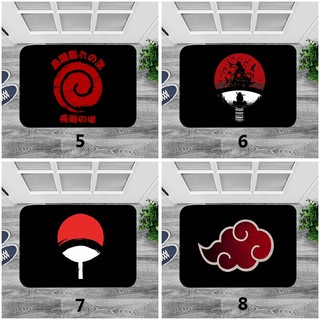 Anime Nhật Bản Kakashi Sasuke Naruto Itachi Sasuke Akatsuki Clouds Logo In Flannel Thảm lót cửa chùi chân cho phòng tắm Nhà bếp Thảm lối vào Trang trí nội thất Thảm trải sàn chống trượt 60x40cm
