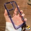 Ốp Điện Thoại Acrylic Cứng Chống Sốc Màu Tím Sang Trọng Cho IPhone 11 12 13 14 Pro Max XR X XS Max 7 8 Plus
