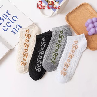 TẤT NỮ, TẤT CỔ NGẮN HÌNH NƠ KẾT HỢP HÌNH TRÁI TIM KUTE T779 BC_CHIC LINGERIE