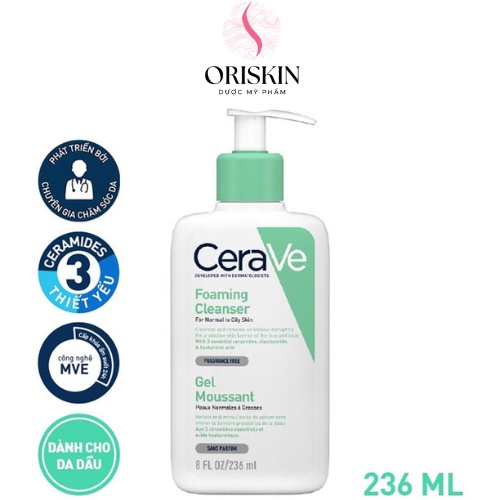 Ảnh CeraVe - Sữa Rửa Mặt Giúp Làm Sạch Sâu Cho Da Dầu CeraVe Foaming Cleanser 3