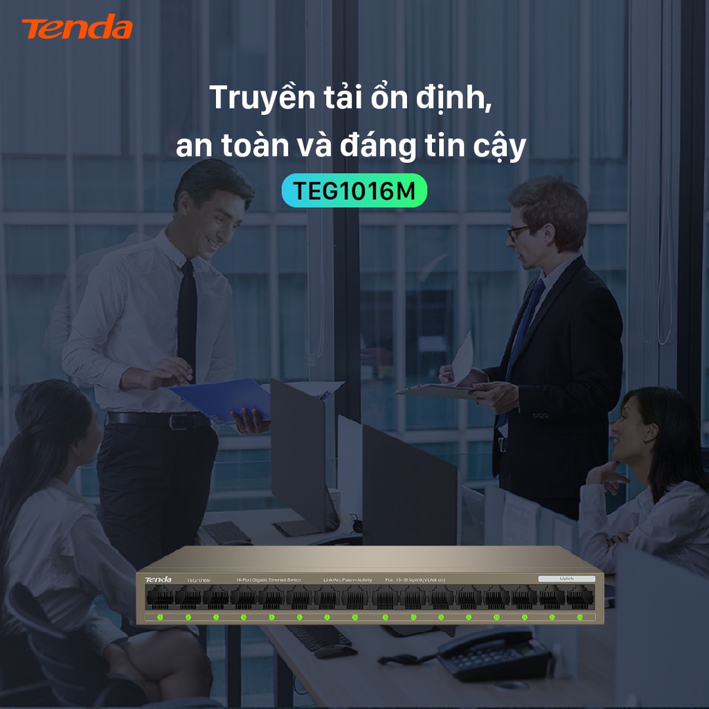 Ảnh Bộ Chia Mạng Switch Để Bàn Tenda TEG1016M 16 Cổng Ethernet 1000Mbps - Hàng Chính Hãng 4