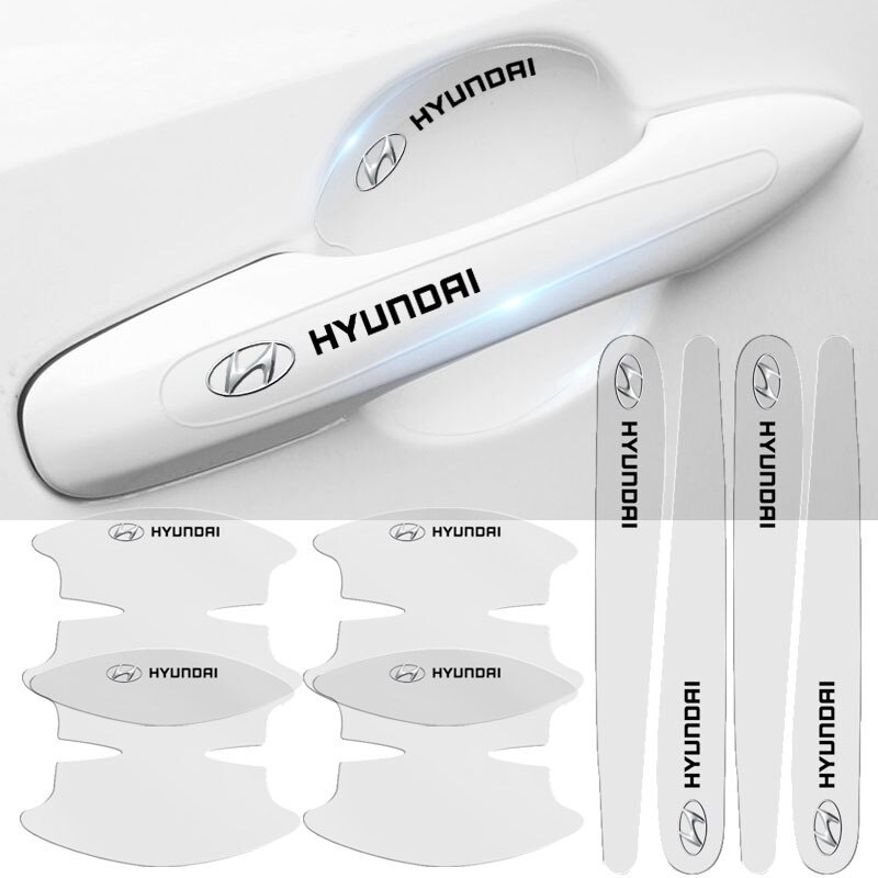 Bộ 8 Miếng Dán Tay Nắm Cửa Xe Hơi Hyundai i10 Kona Getz Accent Elantra Tucson I30 Santafe Creta ix35 I20 I40 H1 Matrix