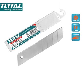 Bộ 10 lưỡi dao TOTAL THT5190901 kích thước 9x80mm cắt giấy rọc băng keo thùng hàng bìa carton, Bh 6 tháng