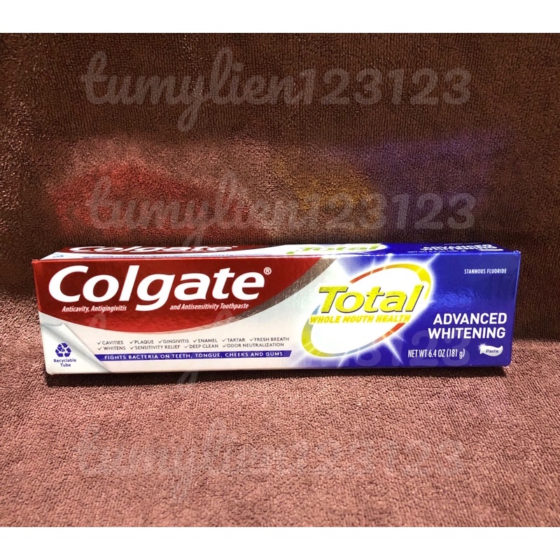 Date 2025 Kem đánh răng Colgate Total Advanced Whitening Của Mỹ 181gr