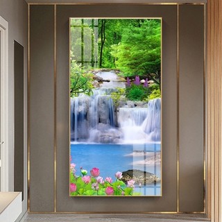 Tranh Treo Tường Dành Cho Người Mệnh Thủy - Phong Cảnh Thác Nước - Tranh Laminate Tráng Gương