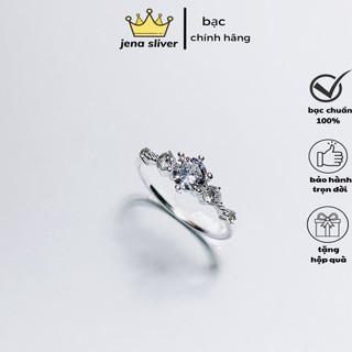 Nhẫn bạc nữ đơn giản đẹp đính đá cao cấp S925 - jena sliver