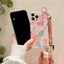 Ốp Lưng Cho iPhone 16 15 14 13 Pro Max 16 15 14 Plus Tranh Sơn Dầu Kim Cương Hoa Giá Đỡ Điện Thoại Có Dây Đeo Ngang Lấp Lánh Bao