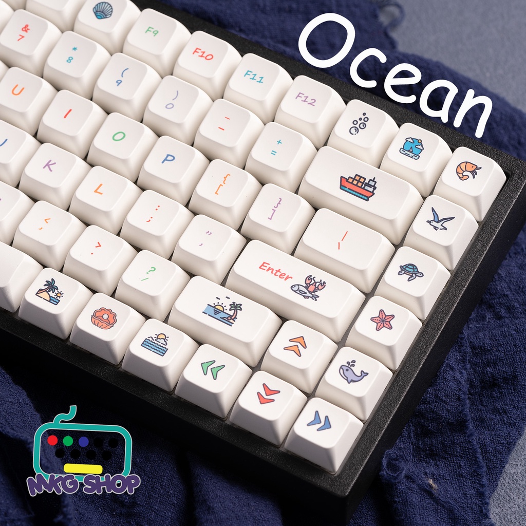 [KEYCAP] Ocean đại dương, nhựa PBT dày 1.5mm, in nhiệt, 132 nút bàn ...