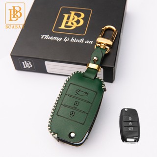Bao Da Chìa Khóa ô Tô KIA Cerato, Rondo, Rio, K3 (điện gập 3 nút) Da Bò thật hàng cao cấp bảo hành 2 năm