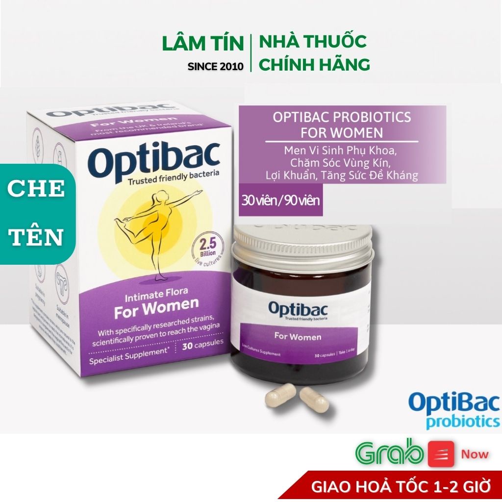 Chính Hãng Optibac Tím Men Vi Sinh Phụ Khoa Chăm Sóc Vùng Kín Bổ