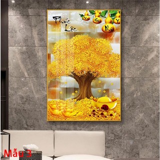 Tranh Treo Tường Mừng Tân Gia - Cây Tài Lộc - Tranh Laminate Tráng Gương